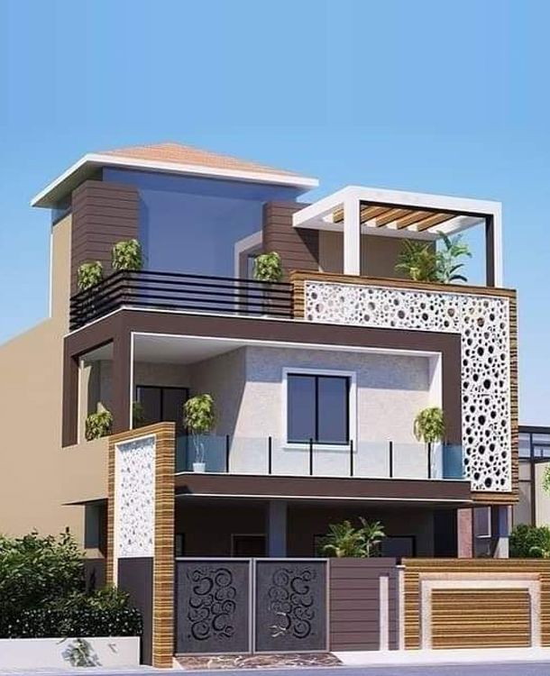 Contemporary 3D modern home design by KPR Builders in Karanodai