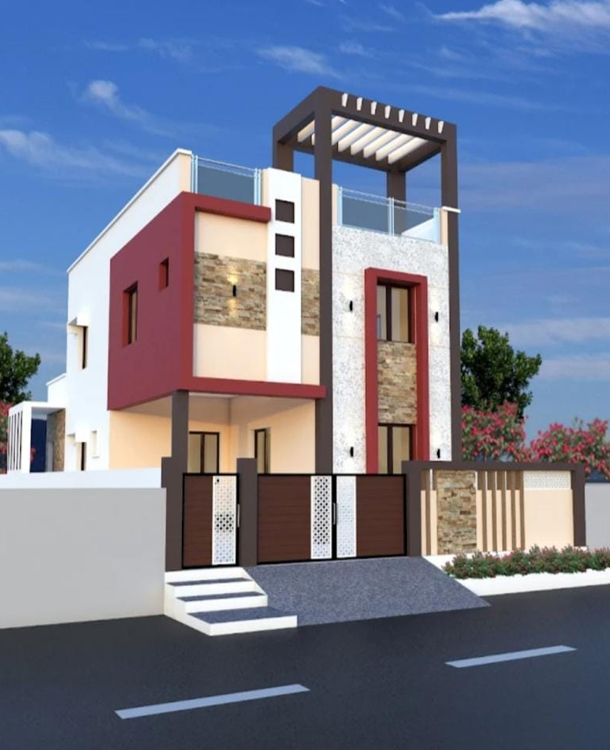 Premium 3D elevation of a modern house by KPR Builders, Chennai