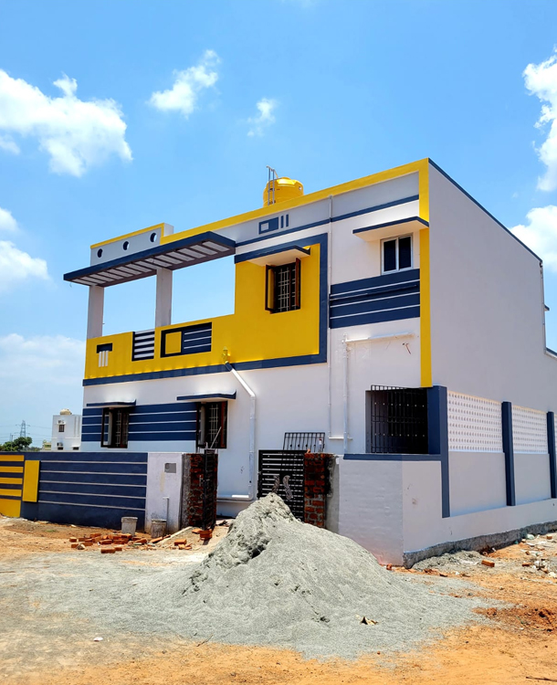 Modern home built by KPR Builders in Karanodai