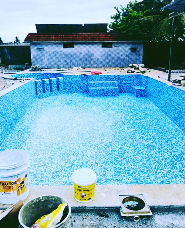 Swimming pool construction by KPR Builders in Redhills