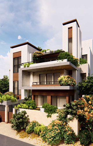 Elegant house in 3D view – Best building construction companies in Chennai